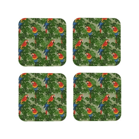 Honeii Parrots And Tropical Leaves Print Leather Coaster Set of 4 Ideal for Safeguarding Your Furniture from Drinks Spills and Effortless Cleanup-Square
Honeii Parrots And Tropical Leaves Print Leather Coaster Set of 4 Ideal for Safeguarding Your Furniture from Drinks Spills and Effortless Cleanup-Square