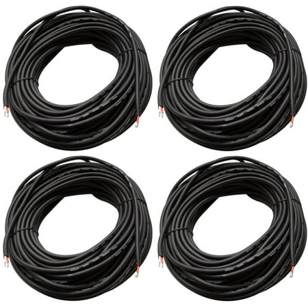 Seismic Audio (4) 75' Raw Wire HOME PA/DJ SPEAKER CABLE Black - RW75FourPack