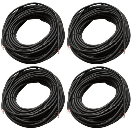 Seismic Audio (4) 75' Raw Wire HOME PA/DJ SPEAKER CABLE Black - RW75FourPack