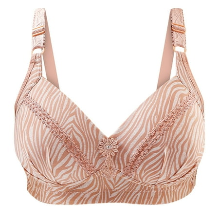 Fesfesfes Bras for Women Plus Size Wire Free Side Stowed Comfortable Everday Bras Striped Print Three Row Hook-Eye Bras Padded Gathered Push Up Underwear Bra
Fesfesfes Bras for Women Plus Size Wire Free Side Stowed Comfortable Everday Bras Striped Print Three Row Hook-Eye Bras Padded Gathered Push Up Underwear Bra
