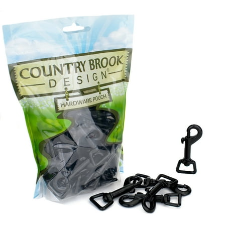 50 - Country Brook Design® 5/8 inch Black Powder Coated Hook Snaps