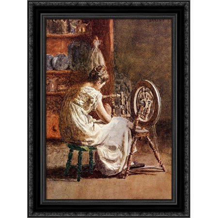 Homespun 19x24 Black Ornate Wood Framed Canvas Art by Eakins, Thomas