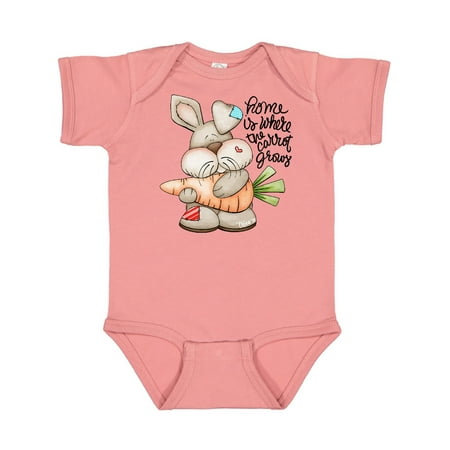 Inktastic Home is Where Carrot Grows Bunny Rabbit Gift Baby Boy Bodysuit