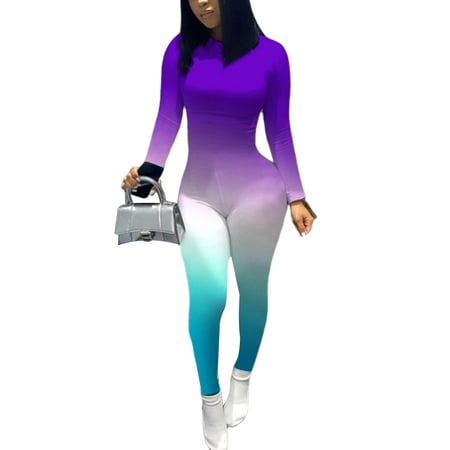 Women s Overalls Round Neck Long Sleeve Jumpsuits 2021 Spring Gradient Color Bodysuit One-piece Clubwear Sexy Romper
Women s Overalls Round Neck Long Sleeve Jumpsuits 2021 Spring Gradient Color Bodysuit One-piece Clubwear Sexy Romper