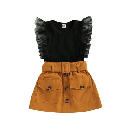 Bagilaanoe 2Pcs Toddler Baby Girls Casual Outfits Fly Sleeve Tops + Skirt with Belt 9M 12M 18M 24M 3T 4T Kids Skirt Set
Bagilaanoe 2Pcs Toddler Baby Girls Casual Outfits Fly Sleeve Tops + Skirt with Belt 9M 12M 18M 24M 3T 4T Kids Skirt Set