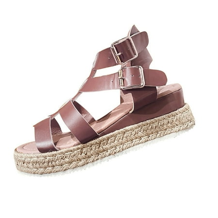 CBGELRT Womens Sandals Brown Womens Saltwater Sandals Size 5 Women s Platform Sandals Casual Shoes Ankle Buckle Strap Open Toe Summer Sandals Boho Sandals
CBGELRT Womens Sandals Brown Womens Saltwater Sandals Size 5 Women s Platform Sandals Casual Shoes Ankle Buckle Strap Open Toe Summer Sandals Boho Sandals
