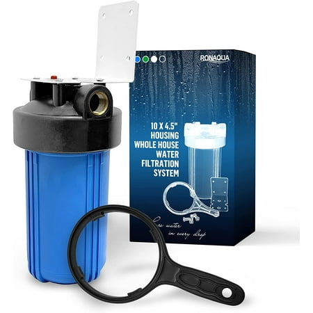 High Capacity 10 x 4.5” Whole House Filter Purifier System for Well or City Water Presser Relief Button 1” NPT Brass Port Double O-ring Meets NSF Standards & Regulations (Blue 1 Set)
High Capacity 10 x 4.5” Whole House Filter Purifier System for Well or City Water Presser Relief Button 1” NPT Brass Port Double O-ring Meets NSF Standards & Regulations (Blue 1 Set)