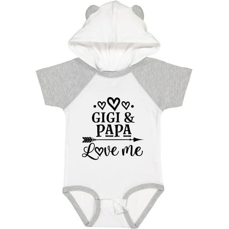 Inktastic Gigi and Papa Love Me Gift Baby Girl Bodysuit