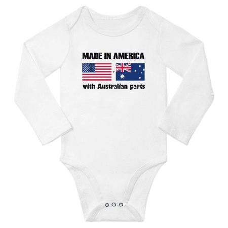 Made in America With Australian Parts Baby Long Sleeve Romper (White 6 Months)
Made in America With Australian Parts Baby Long Sleeve Romper (White 6 Months)