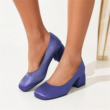 Cathalem Mid Heel Pumps Ladies Fashion Solid Color Leather Square Head Shallow Mouth Thick High Heeled Casual Shoes Ladies Shoe Blue 9
Cathalem Mid Heel Pumps Ladies Fashion Solid Color Leather Square Head Shallow Mouth Thick High Heeled Casual Shoes Ladies Shoe Blue 9