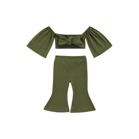 Bagilaanoe 2pcs Toddler Baby Girl Long Pants Set Tie-Up Off-Shoulder Crop Tops + Flare Trousers 6M 12M 18M 24M 3T 4T Kids Casual Outfits
Bagilaanoe 2pcs Toddler Baby Girl Long Pants Set Tie-Up Off-Shoulder Crop Tops + Flare Trousers 6M 12M 18M 24M 3T 4T Kids Casual Outfits