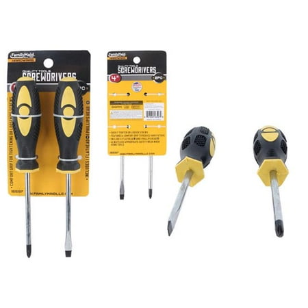 FamilyMaid 16597 4 in. Yellow & Black Screwdrivers 2 Piece - Pack of 96