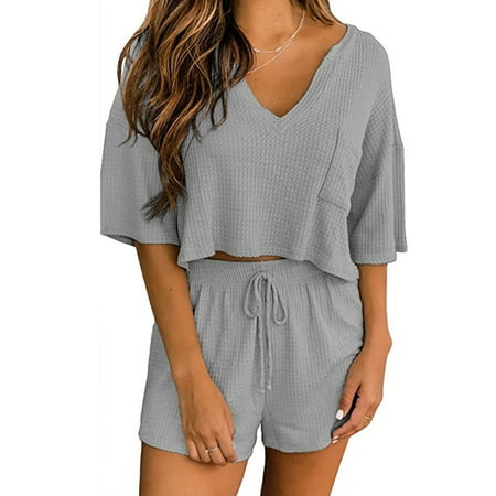 Wrcnote Ladies Elastic Waist Drawstring Loungwear Straight Leg Joggers Solid Color Lounge Sets V Neck Pajamas
Wrcnote Ladies Elastic Waist Drawstring Loungwear Straight Leg Joggers Solid Color Lounge Sets V Neck Pajamas