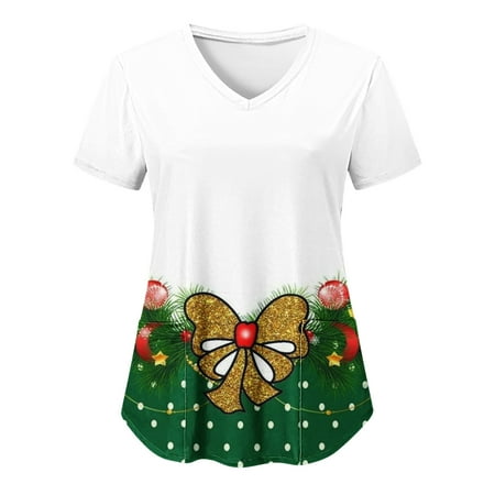 Christmas Scrubs Tops for Women Casual V Neck Santa Snowman Dress Up Short Sleeve Workwear
Christmas Scrubs Tops for Women Casual V Neck Santa Snowman Dress Up Short Sleeve Workwear