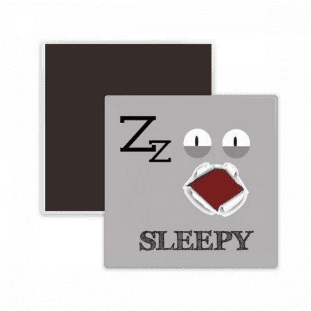 Tired Gray Emotion Snore Sleepy Square Ceracs Fridge Magnet Keepsake Memento
