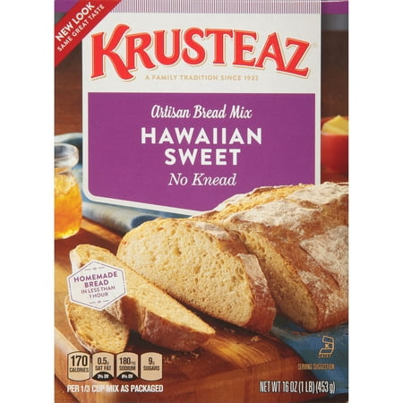 Krusteaz No Knead Hawaiian Sweet Artisan Bread Mix, 16-Ounce Box