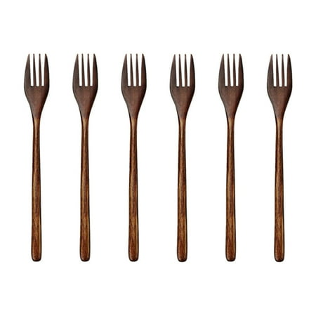 Wooden Forks 6 Pieces -Friendly Japanese Wood Salad Dinner Fork Dinnerware Adult