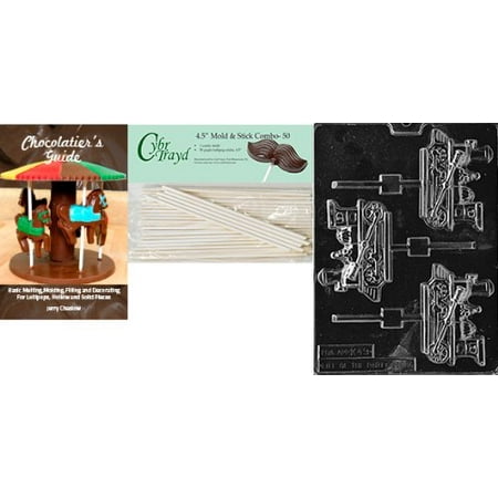 Cybrtrayd Train Engine Lolly Kids Chocolate Candy Mold with 50 4.5-Inch Lollipop Sticks and Chocolatier s Guide
Cybrtrayd Train Engine Lolly Kids Chocolate Candy Mold with 50 4.5-Inch Lollipop Sticks and Chocolatier s Guide