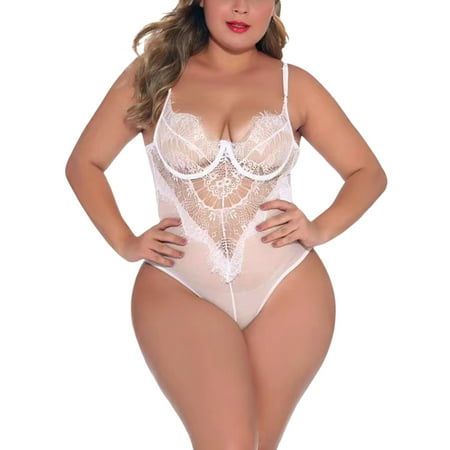 Meihuida Women Lingerie Lace Hollow Out Bodysuit Adjustable Straps V-Neck Floral Lace Babydoll Nightwear
Meihuida Women Lingerie Lace Hollow Out Bodysuit Adjustable Straps V-Neck Floral Lace Babydoll Nightwear