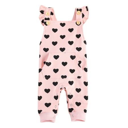 LisenraIn Infant Girl Heart Jumpsuit Romper Bodysuit Playsuit Overall
