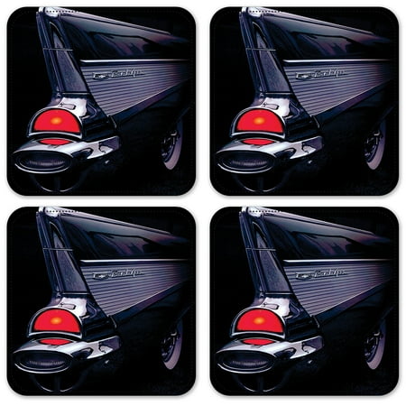 Vinyl Drink Coasters - Set of 4 - Black Car Fin