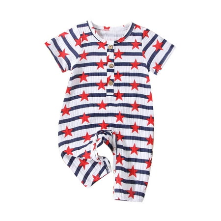 LisenraIn Baby Independence Day Short Sleeve Romper with Stripe Flag Pattern Loose Fit Festival Leisure Clothing
LisenraIn Baby Independence Day Short Sleeve Romper with Stripe Flag Pattern Loose Fit Festival Leisure Clothing