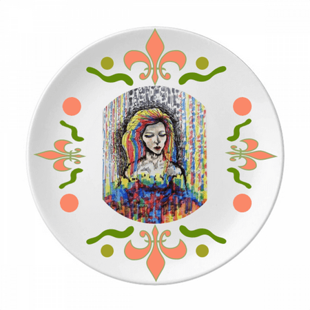 Fade Away Art Feature Flower Ceramics Plate Tableware Dinner Dish
