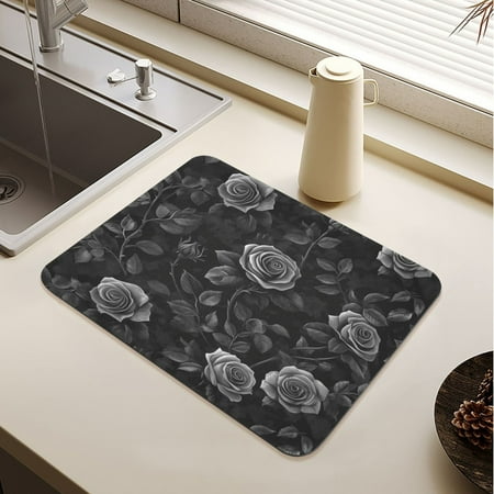 Black Rose Drying Mat Diatomaceous Earth Super Absorbent Non-slip Rubber Sole Heat Resistant 230 Degrees Fahrenheit 15.7×11.8in 
Black Rose Drying Mat Diatomaceous Earth Super Absorbent Non-slip Rubber Sole Heat Resistant 230 Degrees Fahrenheit 15.7×11.8in