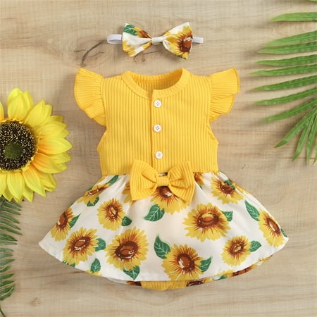 Hunpta Kids Girls Toddler Beach Sunflowers Prints Fly Sleeves Infant Floral Princess Bowknot Girls Romper Hairband 2pcs Outfit Set
Hunpta Kids Girls Toddler Beach Sunflowers Prints Fly Sleeves Infant Floral Princess Bowknot Girls Romper Hairband 2pcs Outfit Set