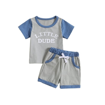 Baby Boys Shorts Set Short Sleeve Letters Print T-shirt with Elastic Waist Shorts Summer Outfit 
Baby Boys Shorts Set Short Sleeve Letters Print T-shirt with Elastic Waist Shorts Summer Outfit