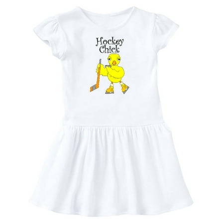 Inktastic Hockey Chick text Gift Toddler Girl Dress