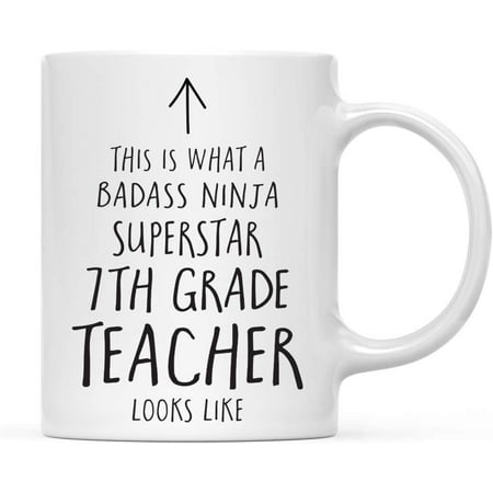 Funny 11oz. Ceramic Coffee Tea Mug Gift This is What a Badass Ninja Superstar 7th Grade Teacher Looks Like 1-Pack Birthday Christmas Gift Ideas
Funny 11oz. Ceramic Coffee Tea Mug Gift This is What a Badass Ninja Superstar 7th Grade Teacher Looks Like 1-Pack Birthday Christmas Gift Ideas