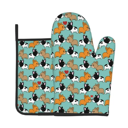 Xecao Cute French Bulldog Pattern Oven Mitts and Pot Holders Sets Heat Resistant Silicone Oven Mittens Extra Thicken Long Kitchen Cotton Oven Glove for Cooking
Xecao Cute French Bulldog Pattern Oven Mitts and Pot Holders Sets Heat Resistant Silicone Oven Mittens Extra Thicken Long Kitchen Cotton Oven Glove for Cooking