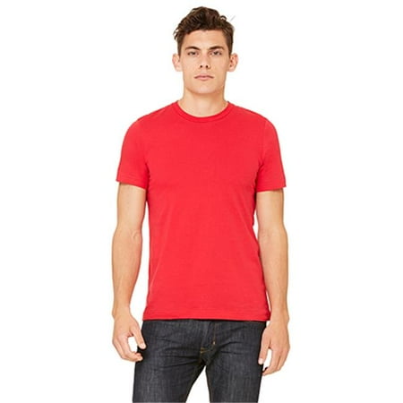 Bella 3001U Unisex Made In The USA Jersey Short Sleeve Tee - Red, Extra Small