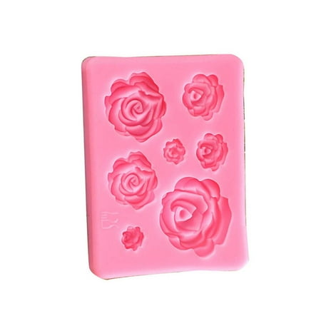 7 Slots Roses Pattern Cake Chocolate Pudding Cookies Mold