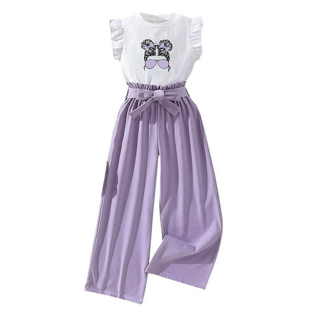 Toddler Boy Clothes Printed Short Sleeved Cute Top Solid Color Bow Lace Up Wide Leg Pantsuit Toddler Girl Clothes
Toddler Boy Clothes Printed Short Sleeved Cute Top Solid Color Bow Lace Up Wide Leg Pantsuit Toddler Girl Clothes