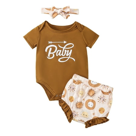 Toddler Baby Boy Girl Outfit Summer Short Sleeve Letter Romper Tops Cartoon Ruffle Shorts Headband Clothes Set
Toddler Baby Boy Girl Outfit Summer Short Sleeve Letter Romper Tops Cartoon Ruffle Shorts Headband Clothes Set