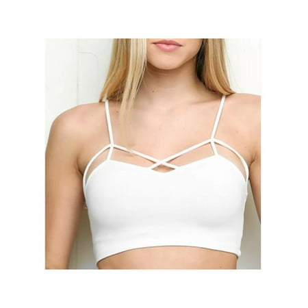 VICOODA Womens Lace Cross Strap Wrapped Chest Tube Bra Top Lady Bandeau Underwear Sexy Strap Vest