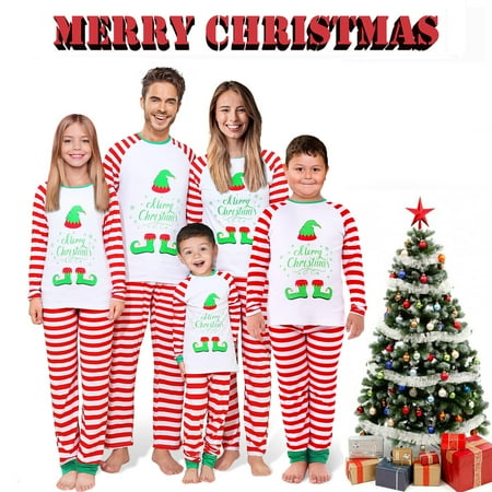 Christmas Family Matching Pajamas Sets Elf Print Tops + Striped Pants Xmas Sleepwear Holiday Pjs Jammies Loungewear
Christmas Family Matching Pajamas Sets Elf Print Tops + Striped Pants Xmas Sleepwear Holiday Pjs Jammies Loungewear