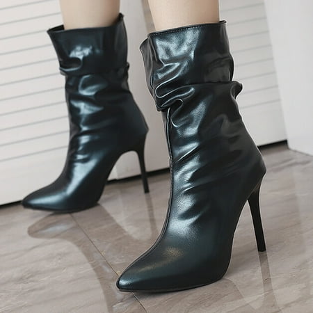 Shldybc Women s High Heel Mid Calf Boots Oversized Sexy Slender High Heels Pointed Pleated Metal Knight Short Boots Pull On Fall Weather Winter Boots
Shldybc Women s High Heel Mid Calf Boots Oversized Sexy Slender High Heels Pointed Pleated Metal Knight Short Boots Pull On Fall Weather Winter Boots