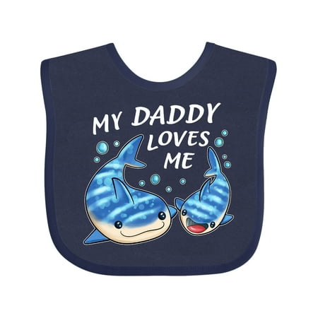 Inktastic My Daddy Loves Me- Whale Shark Gift Baby Boy or Baby Girl Bib