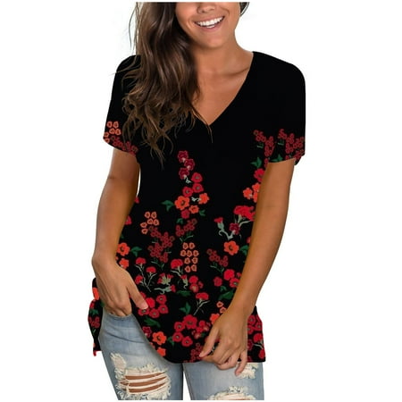 Women Clothes Clearance V Neck T Shirt Ladies Short Sleeve Wildflower Flower Brunch Blouses Bustier Tshirts Teen Girls 4A
Women Clothes Clearance V Neck T Shirt Ladies Short Sleeve Wildflower Flower Brunch Blouses Bustier Tshirts Teen Girls 4A