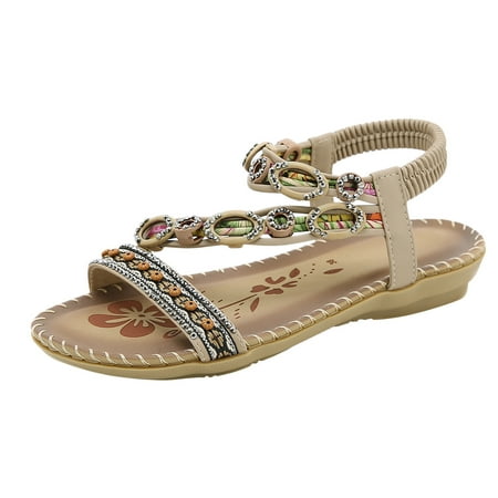 Womens Sandals Summer Fashion Women Casual Open Toe Flat Rhinestone Comfortable Soft Bottom Breathable Elastic Band Shoes Sandals
Womens Sandals Summer Fashion Women Casual Open Toe Flat Rhinestone Comfortable Soft Bottom Breathable Elastic Band Shoes Sandals