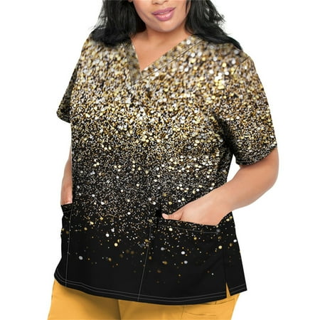 Sksloeg Women s Plus Size Scrub Tops Comfortable Color Block Top Short Sleeve V-Neck Shirts Tee Tops with Pockets Nursing Working Uniform Gold L
Sksloeg Women s Plus Size Scrub Tops Comfortable Color Block Top Short Sleeve V-Neck Shirts Tee Tops with Pockets Nursing Working Uniform Gold L