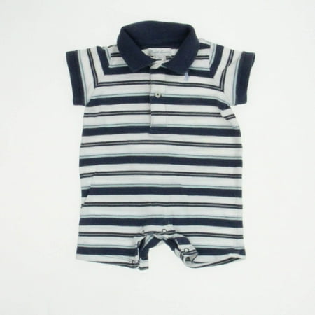 

Pre-owned Ralph Lauren Boys White | Navy Stripe Romper size: 6 Months