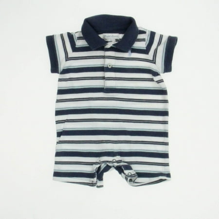 Pre-owned Ralph Lauren Boys White | Navy Stripe Romper size: 6 Months