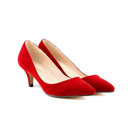 SIMANLAN Women Dress Shoes Kitten Stiletto Heel Pointy Toe Pumps Womens Comfort High Heels Ladies Sexy Pump Shoe Red 6
SIMANLAN Women Dress Shoes Kitten Stiletto Heel Pointy Toe Pumps Womens Comfort High Heels Ladies Sexy Pump Shoe Red 6