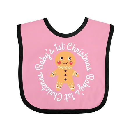 Inktastic Baby 1st Christmas Gingerbread Man Gift Baby Boy or Baby Girl Bib