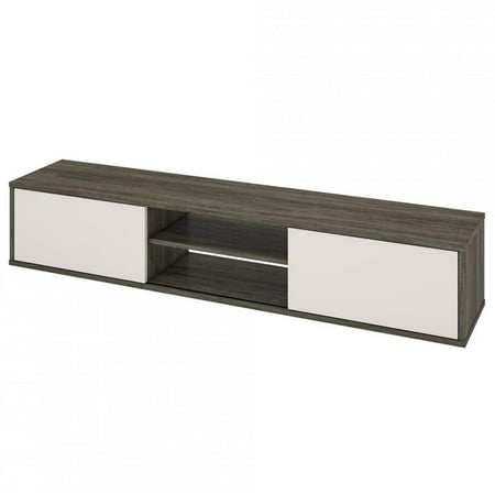 Bestar Fom 71" TV Stand in Walnut Gray and Sandstone