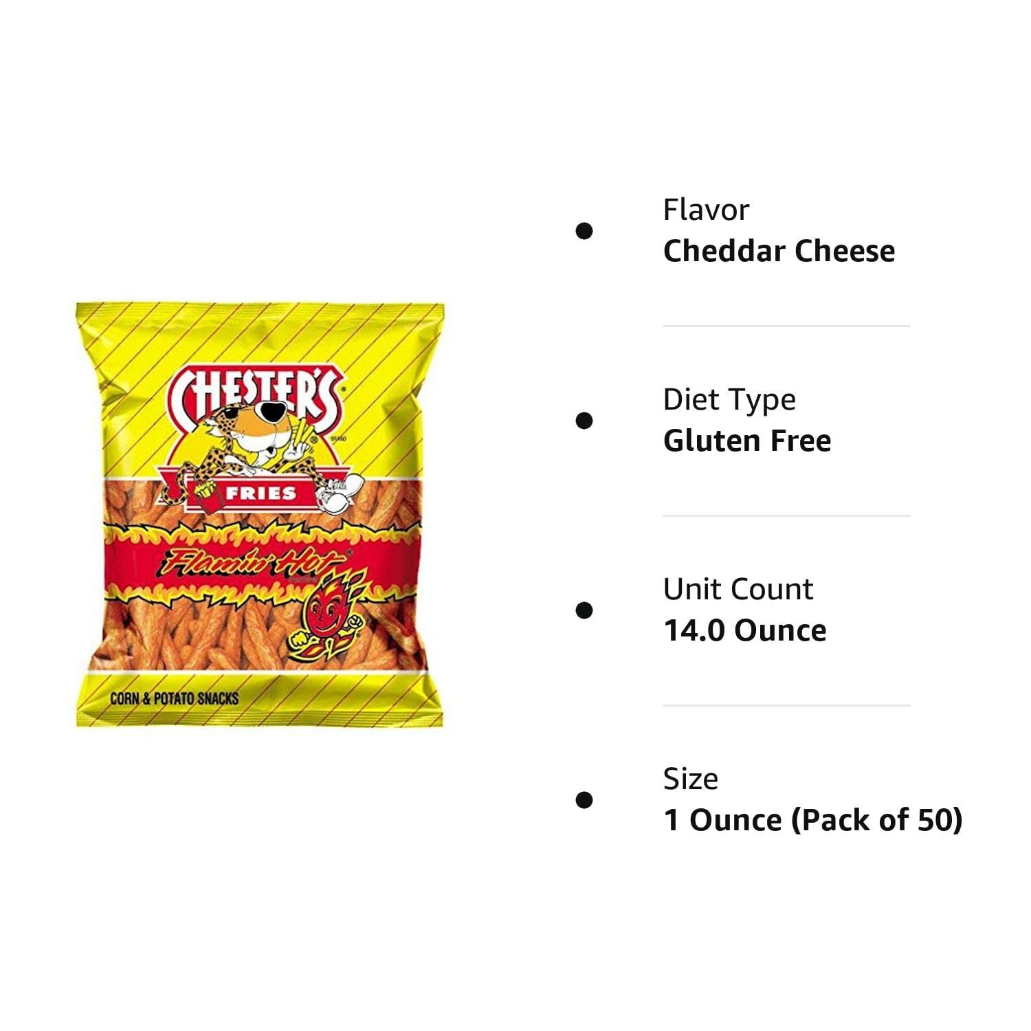 Chester S Flamin Hot Fries 1 Oz 50 Pk Walmart